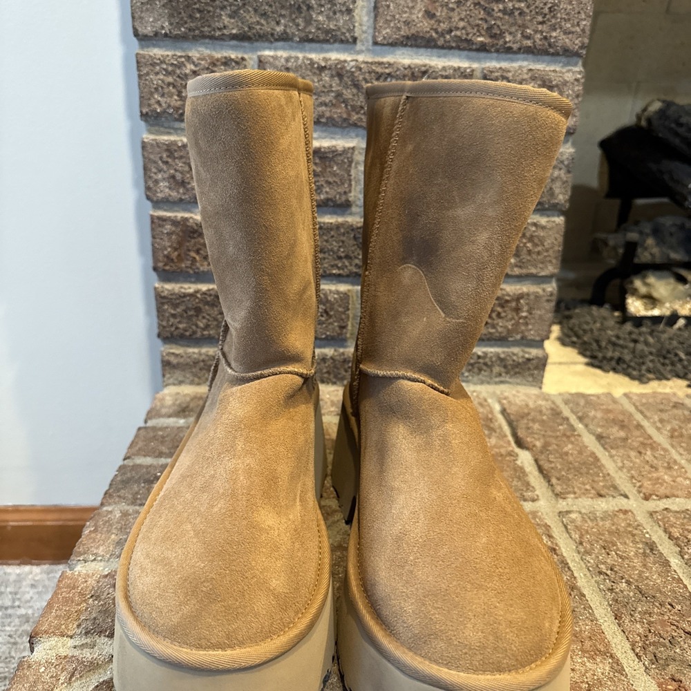 UGG Classic Short New Heights Chestnut Platform Boots Women's Sz 10 #616 - Picture 13 of 16